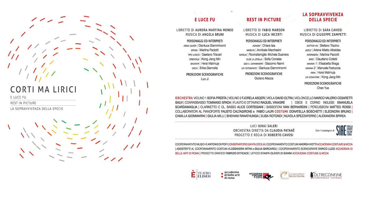 ElisabettaCast1's tweet photo. CORTI MA LIRICI: la lirica dei giovani per i giovani 20-21 mag #RobertoCavosi @TeatroEliseo 
https://t.co/26I4TFEaRG https://t.co/u3ZqJIfaNw