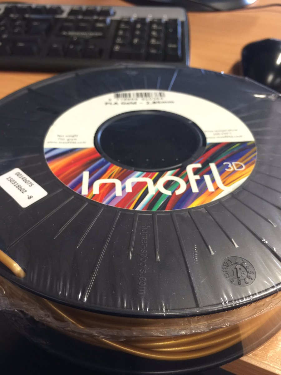 lookwhatjendid's tweet photo. A huge thank you to @UltimakerCREATE for this fab gold #filament - I wonder what it could be for😉 #gamesjam2016 😊👍🏆 https://t.co/mrQu33brsp