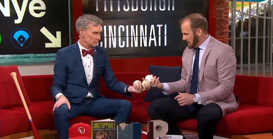 Cut4's tweet photo. Want to treat your brain? Watch @BillNye talk about baseball, seams and riding a motorcycle: https://t.co/mW8weufn9w https://t.co/lFHSZDk3GS