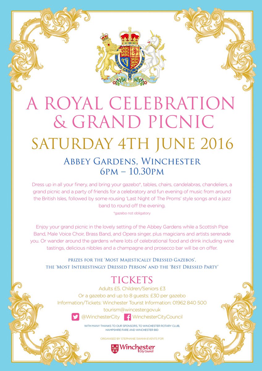 SwannEvents's tweet photo. Many thanks to #DuttonGregory: sponsors for #Royal Celebration &amp; Grand Picnic.4th June in #Winchester's Abbey Garden https://t.co/UsGIFvm9IF