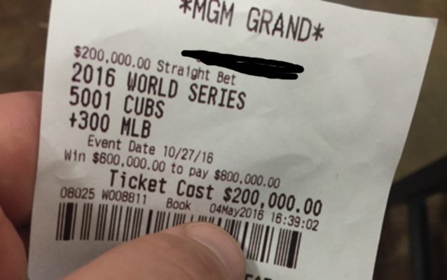 CBSSportsMLB's tweet photo. Chicago man bets life savings on Cubs to win the World Series https://t.co/Pi71Ow46Ef https://t.co/G8sYNSAc1B