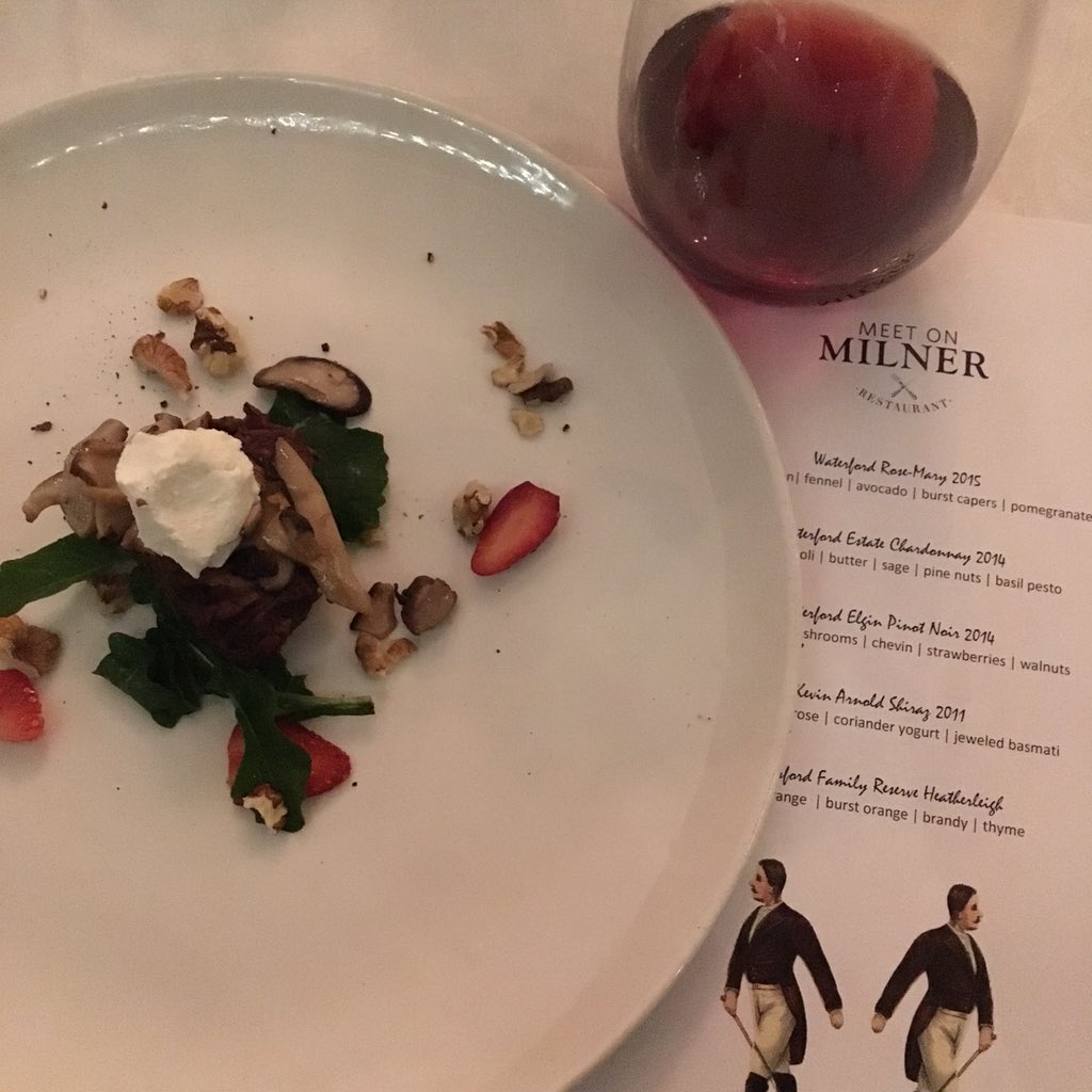 @meetonmilner @TarrynSmith6 #exoticmushrooms #chevin #walnuts #pinotnoir #love @waterfordestate