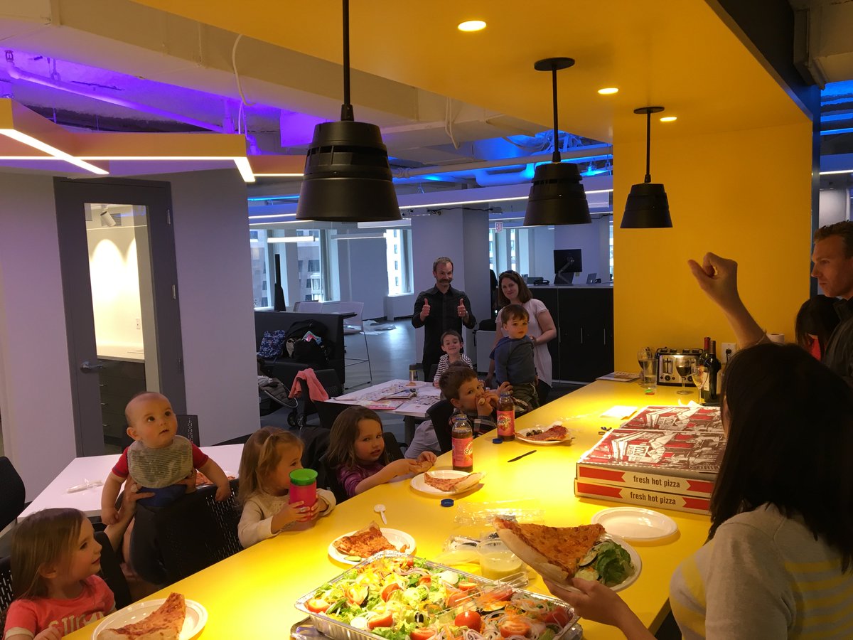 Lumenkids get to eat pizza at their parents' work at the #Boston offices. #LumenpulseBOS #bringyourkidstowork #pizza