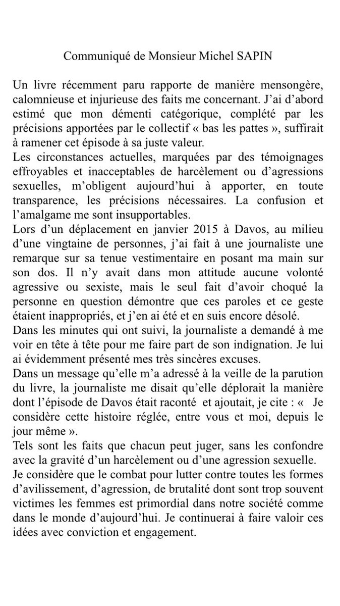 HeleneFontanaud's tweet photo. Communiqué de #MichelSapin à @afpfr https://t.co/hhkBt8Tju8