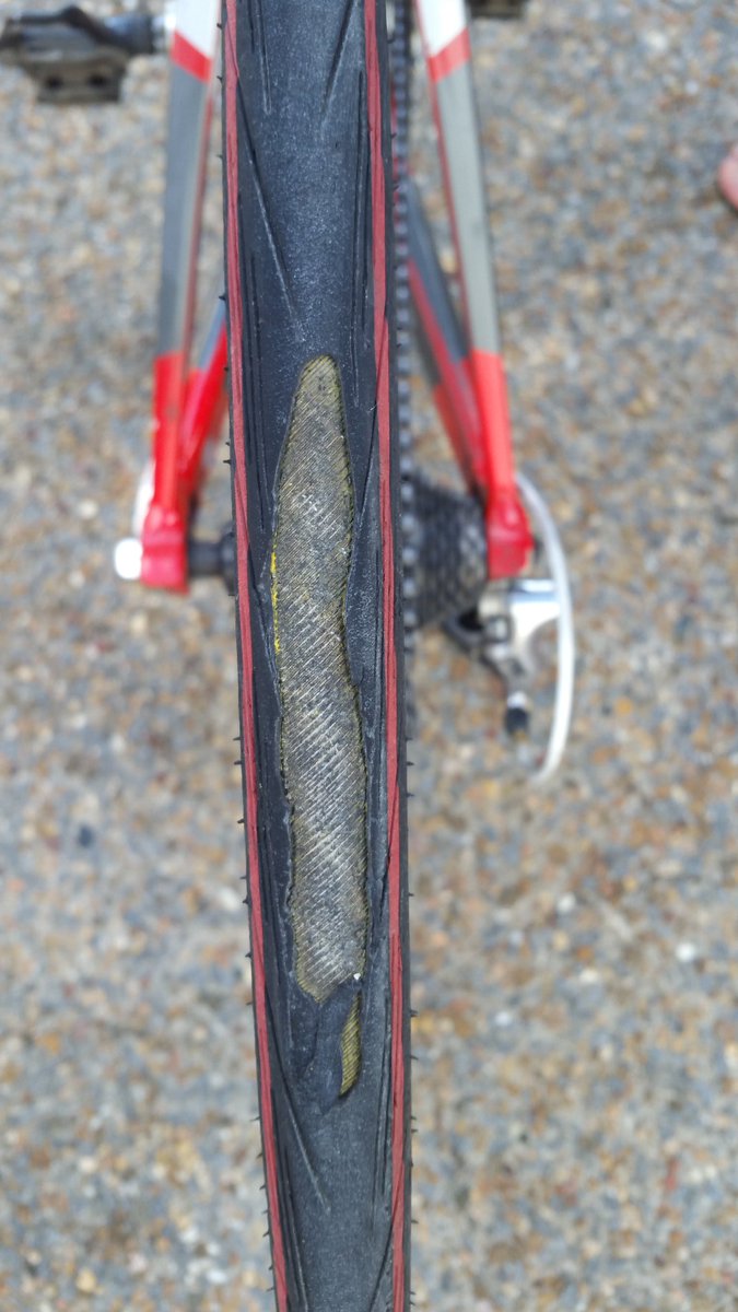 What 650km over seven days can do to a tyre. #Pedal4Paramedics #qaslegacy