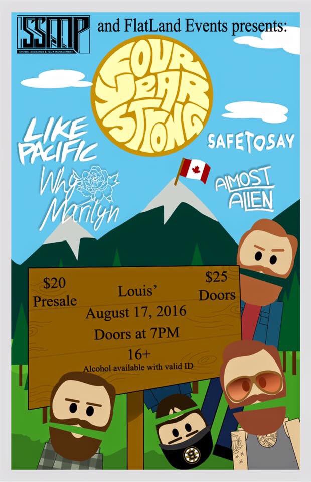 WhyMarilyn's tweet photo. August 17th, we'll be sharing the stage with @fouryearstrong in Saskatoon! 
Tickets on sale this Friday. https://t.co/fvENeBKBoG