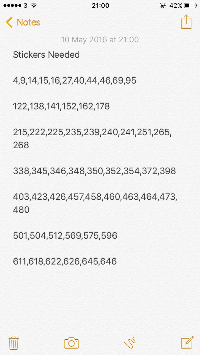 swaps_panini's tweet photo. MY MOST RECENT UPDATED LIST OF NEEDS, FINAL FEW FOR ME NOW. HAVE OVER 200 SWAPS, MESSAGE ME FOR DETAILS #gotgotneed https://t.co/9ssRbYWxP3