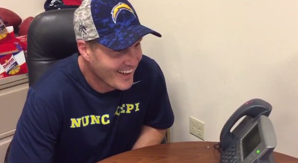 BleacherReport's tweet photo. VIDEO: Philip Rivers gives a Chargers fan a surprise call on Mother's Day https://t.co/ZezTQKalrf https://t.co/NU0B0X4hsd
