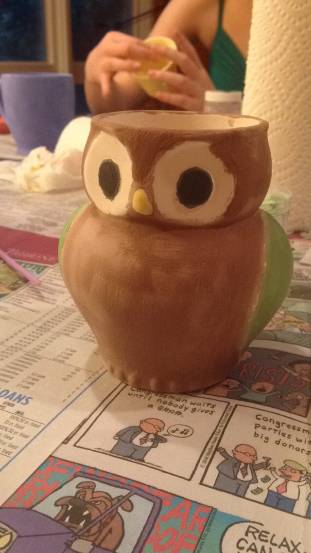1stPres's tweet photo. Owl by Emily!! #Artist https://t.co/v4XCOG3r30
