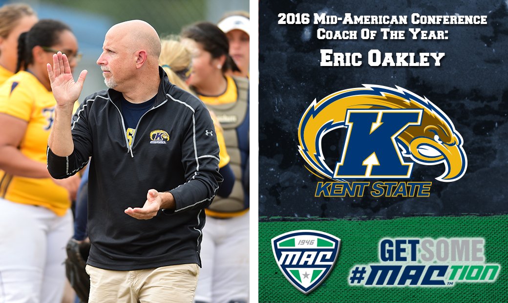 MACSports's tweet photo. .@KentStSoftball's Eric Oakley named 2016 MAC Softball Coach of the Year. #MACtion https://t.co/L4VyXwCoIP