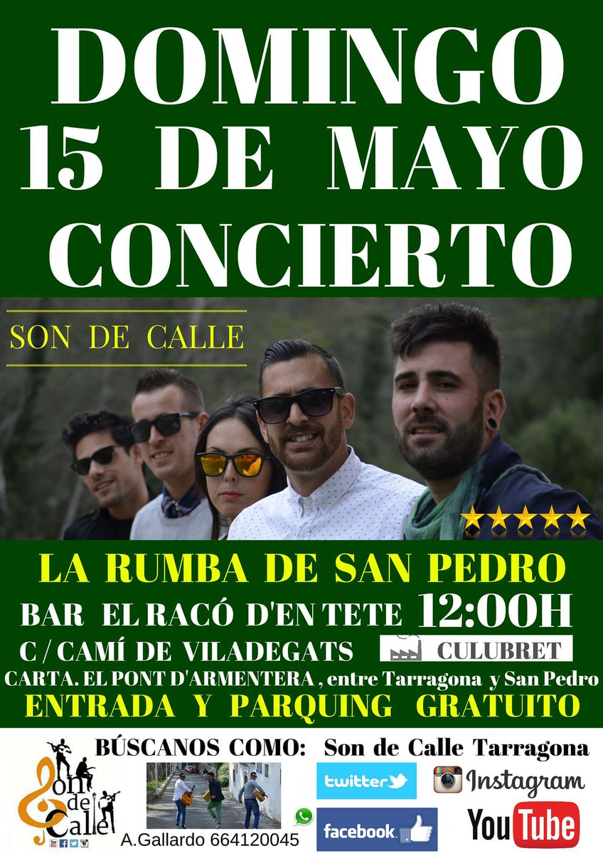 Callejer@s volvemos con más rumbita fresca en Tarragona.
En el bar EL RACO D'EN TETE. 
OS ESPERAMOS A TOD@S !! !!