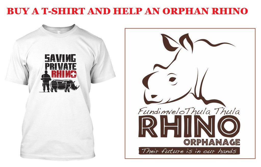 Buy A T-Shirt &amp; Help Support An Orphan Rhino At The Thula Thula Rhino Orphanage! Buy yours @ tspr.ng/1gxdWtsc