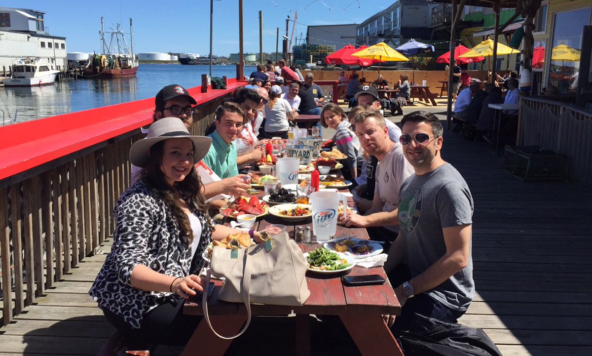 Big thanks to the amazing <a href="/XAmbassadors/">X AMBASSADORS</a> for having lunch with us today! #portlandme #theporthole
