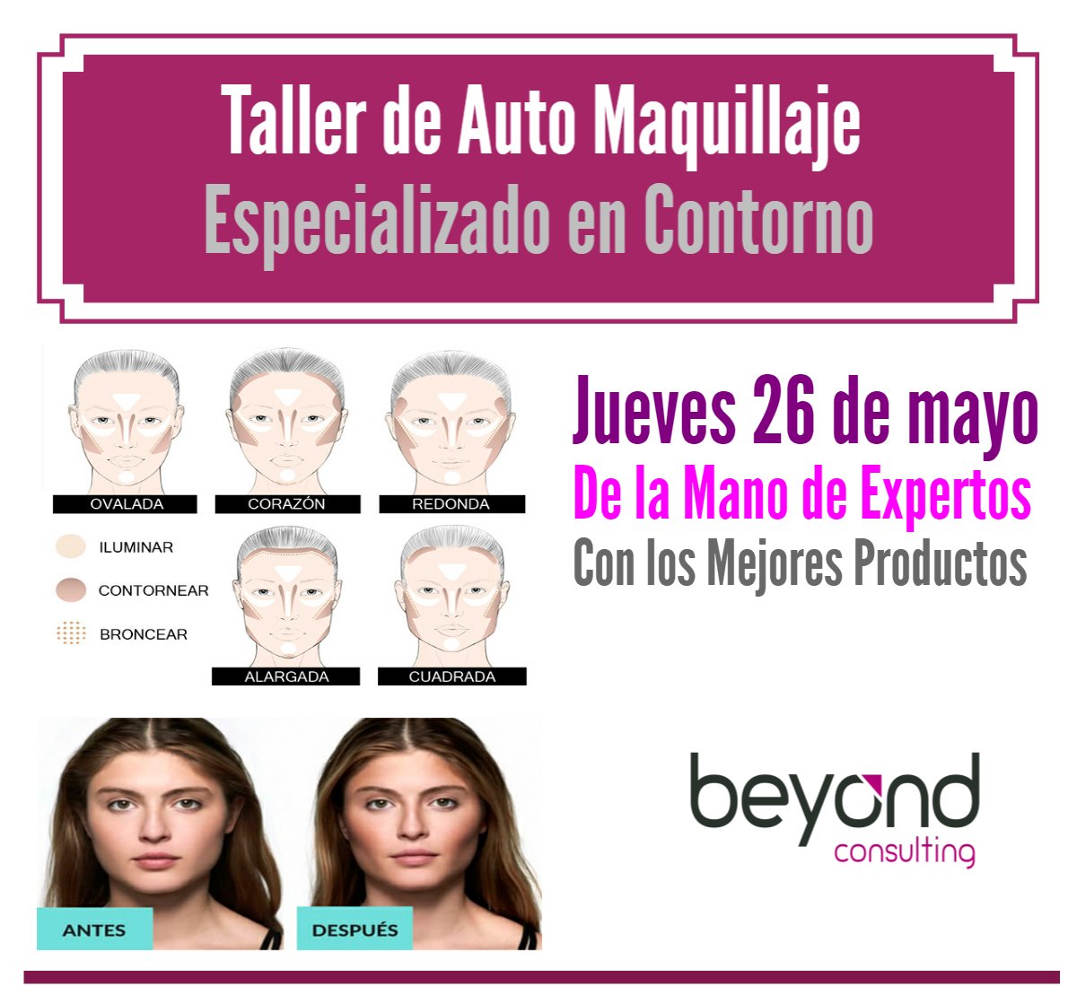 beyondcol's tweet image. En este taller aprenderás a Resaltar y Corregir a través del maquillaje... Reserva: goo.gl/vFDEQc
