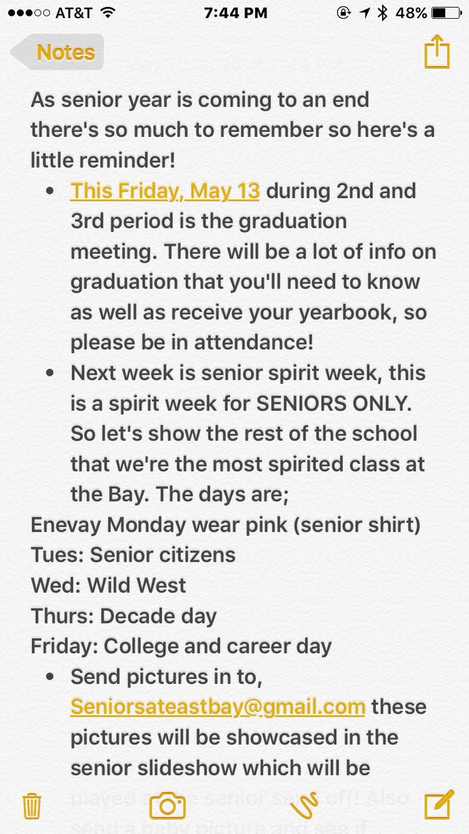 EBHSClassOf16's tweet photo. SENIORS IMPORTANT INFO!! https://t.co/kUACiJjzxx