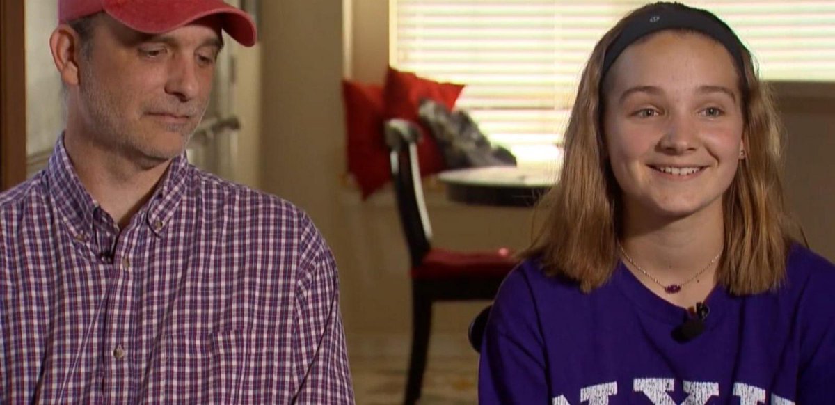 GMA's tweet image. 12-year-old saves her dad's life using CPR she learned just months ago in gym class. abcn.ws/1qcoLtH