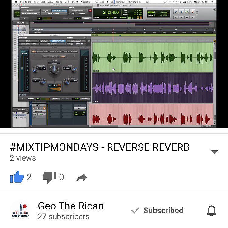producerpassion's tweet photo. #MixTipMondays #ReverseReverb
NOW PLAYING ON #YOUTUBE
#howto #beatmaking #beats #beatmaker #Tips #tricks #tutoria… https://t.co/s9HBGtTzGc