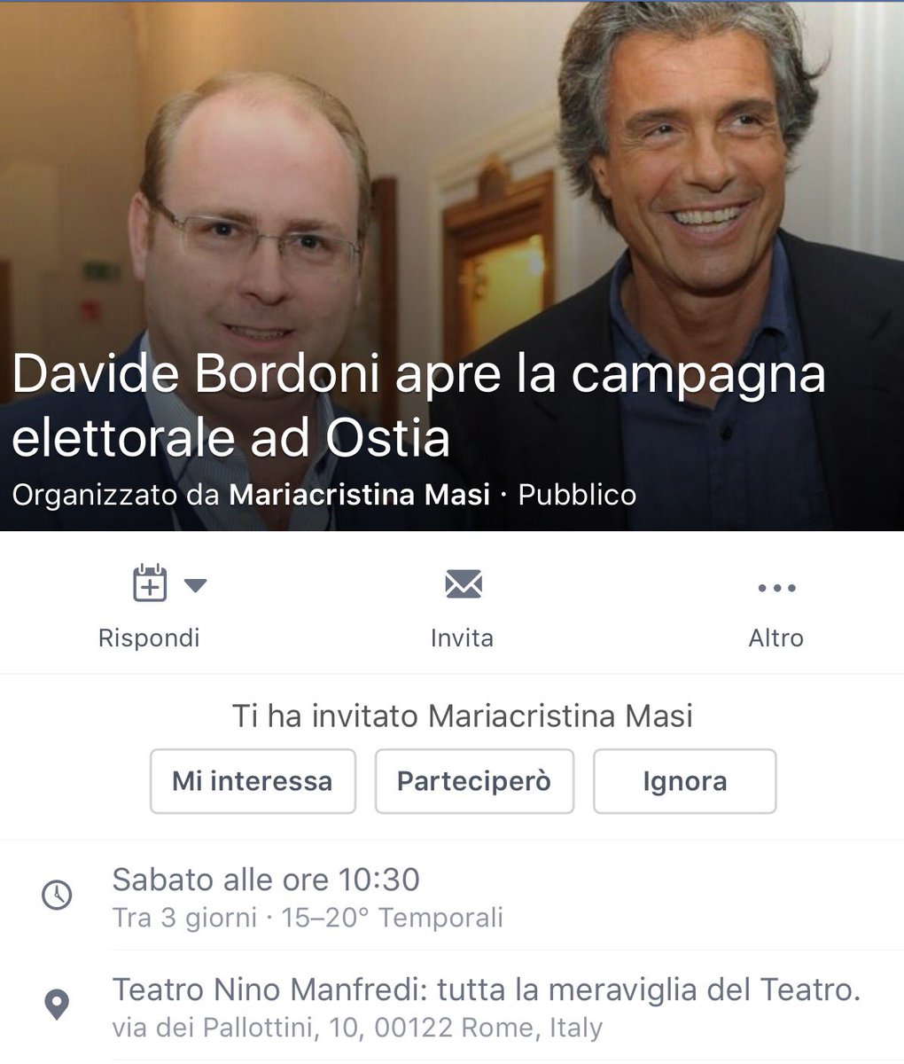 Vi aspettiamo sabato ad Ostia per l'apertura campagna elettorale del coordinatore azzurro di Roma Davide Bordoni!
