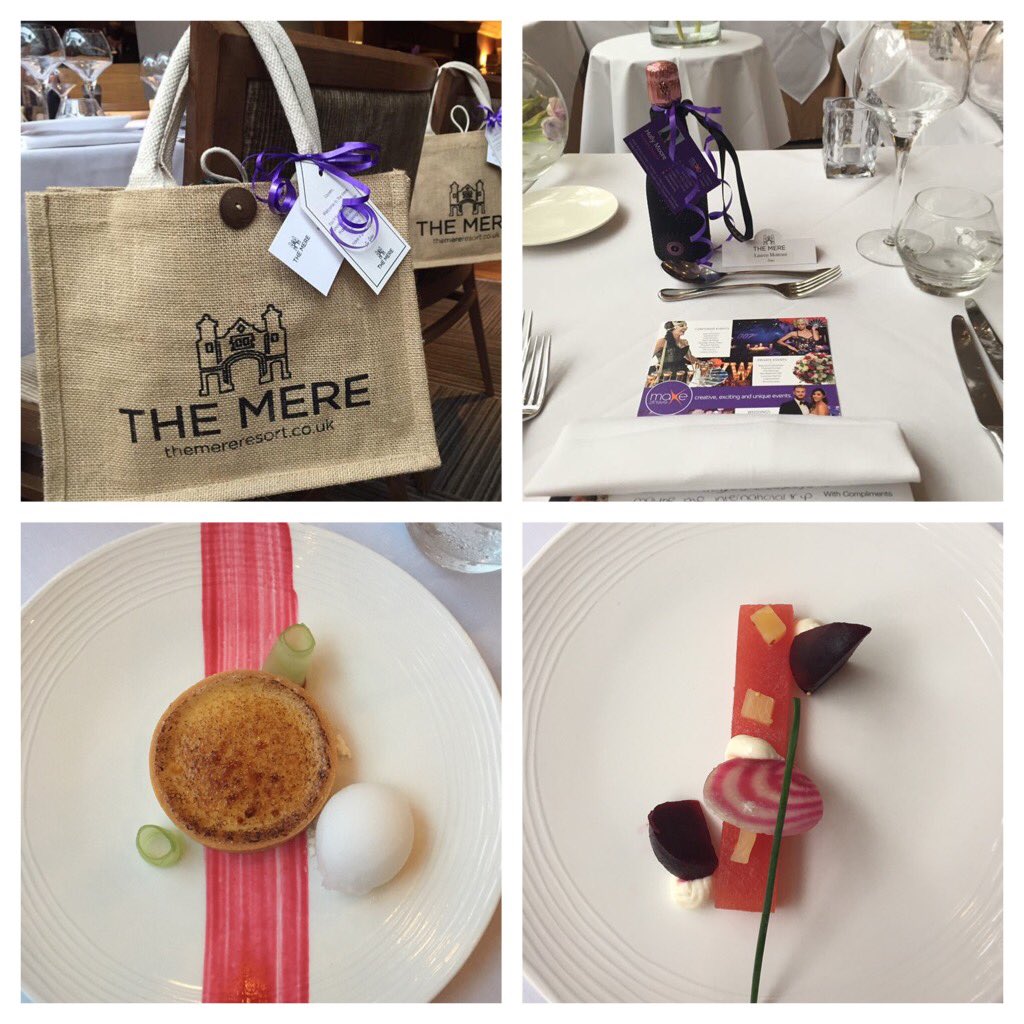 Great evening hosted by <a href="/MakeEvents/">.</a> to show off <a href="/LifeatMere/">The Mere Golf Resort & Spa</a> last night. Fab food, great people &amp; wonderful venue x