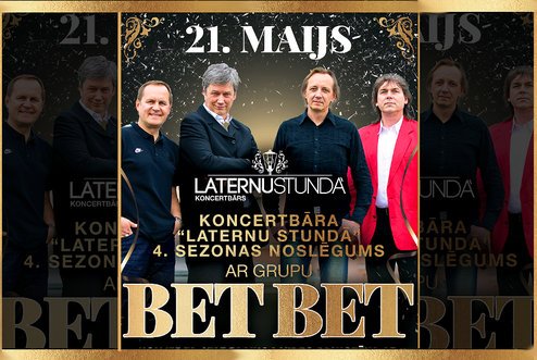 Publikas mīlētās grupas BET BET koncerts 21.maijā chr.lv/_U1eYibU