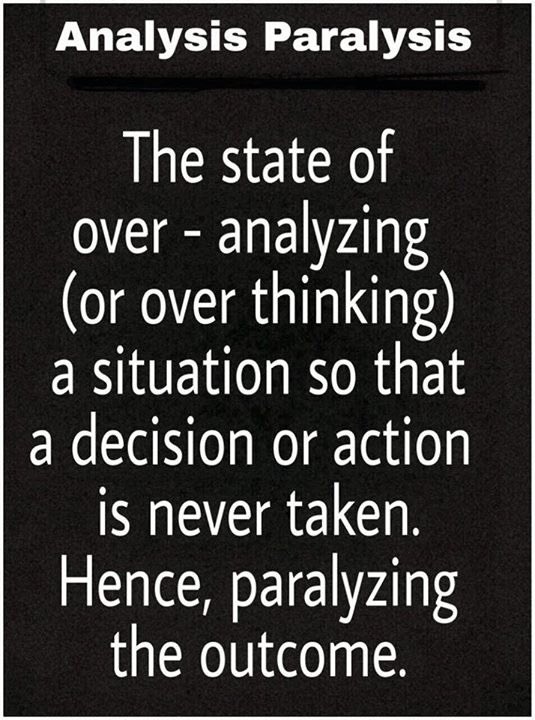psycinsight's tweet photo. Often a hurdle in decision making- Analysis Paralysis.
#cognitionweek #decisionmaking 
#psychology #PsycInsight16 https://t.co/1VITuy9HUJ