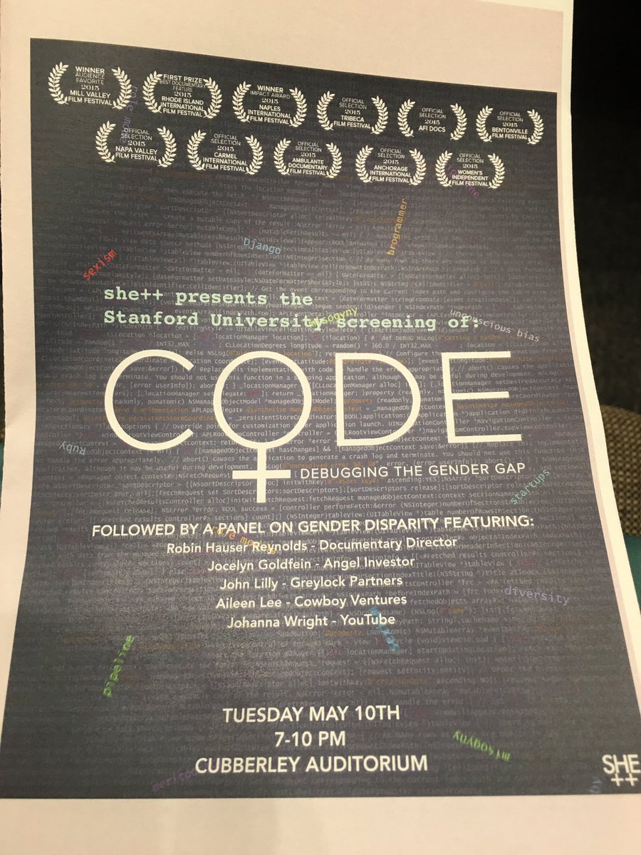 catherinesjkim's tweet image. So stoked to watch this documentary! Thank you! @sheplusplus #sheplusplus #CODEdocStanford