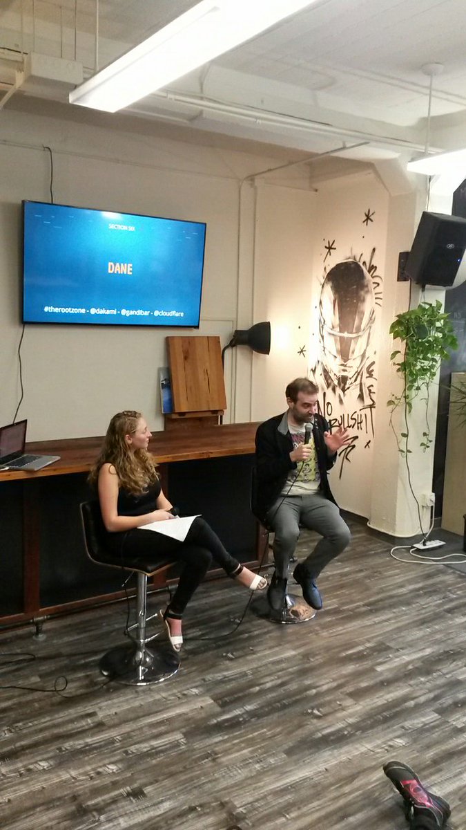 gandibar's tweet photo. Intriguing talk with @dakami and @thedanigrant from @cloudflare here at @gandibar. #TheRootZone https://t.co/jKsskAyLw6