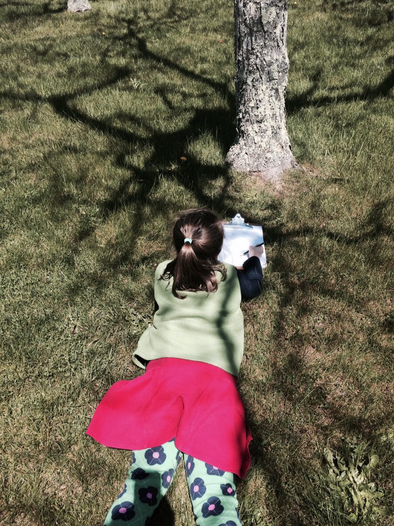 MrsMosgrober's tweet photo. Brought our classroom outside to find inspiration for haiku poetry. #nesgrade2 #poetry #haiku #nature https://t.co/uMdhvAdu8X