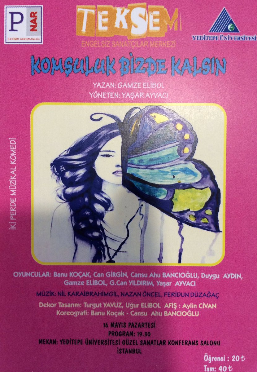 Geliriyle engelli kız öğrencilere burs sağlanan <a href="/teksem/">umut abla</a> tiyatro 16 Mayıs 19.30da GSF'de! Biletler sosyal standımızda