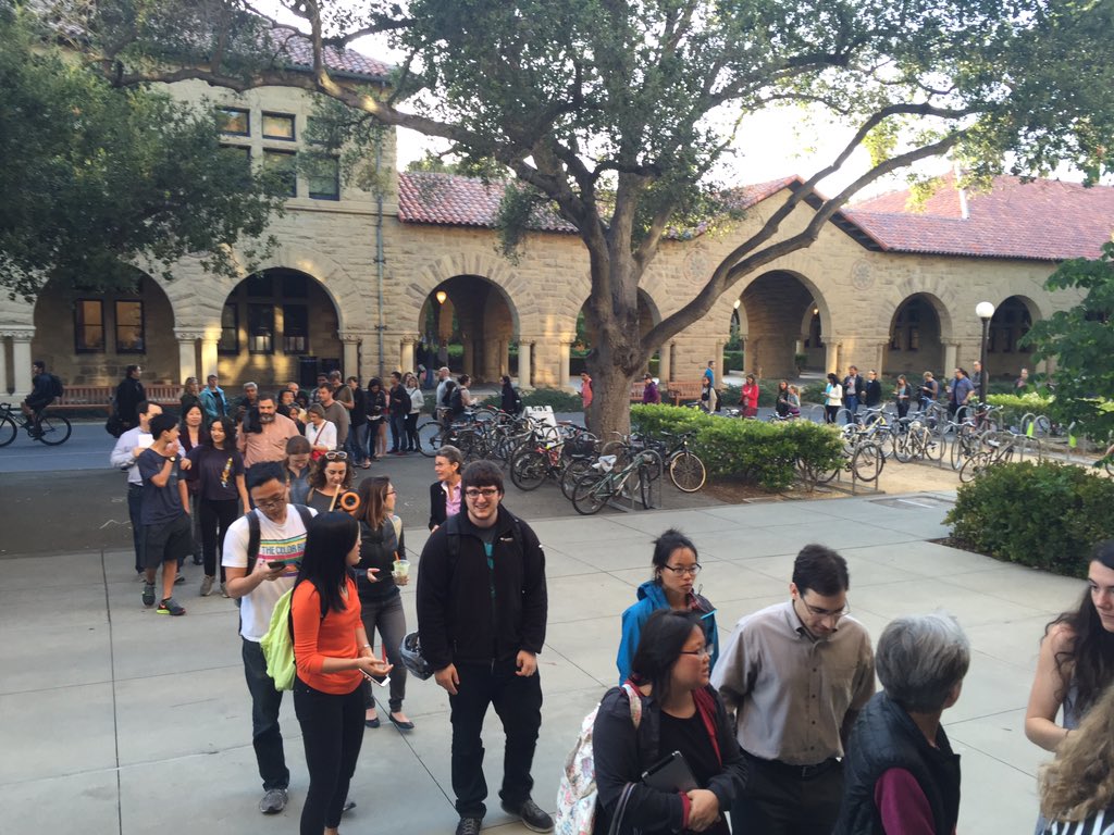 Rubie226's tweet image. The line for @CODEfilm @stanford @sheplusplus #womenintech #sheplusplus