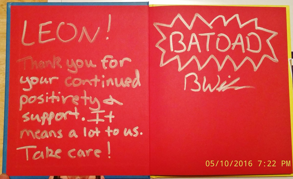 LeonPZambrano's tweet photo. HE KEPT HIS WORD✔ Thank You So Much @BatDadBlake! Especially for personally signing your new book #BatDad #AParody ❤ https://t.co/LQRvDRqy6T
