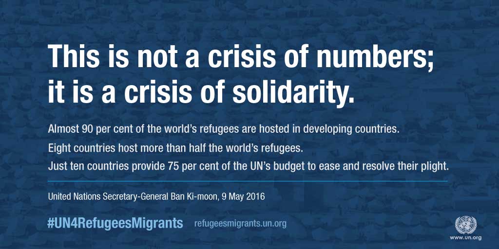 The <a href="/UN/">United Nations</a> Secretary-General's report on large movements of refugees &amp; migrants: trib.al/H1CYGyi #WithRefugees
