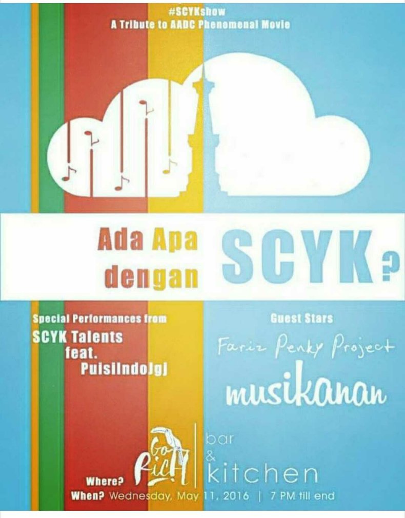 penkyadam's tweet photo. malam ini gaes @fpprojectid jam 8 malem..  siap nge AADC  bareng tmen2 @SoundCloudYK datengs yaa..nostalgia yuuk https://t.co/wdmY1rmdso