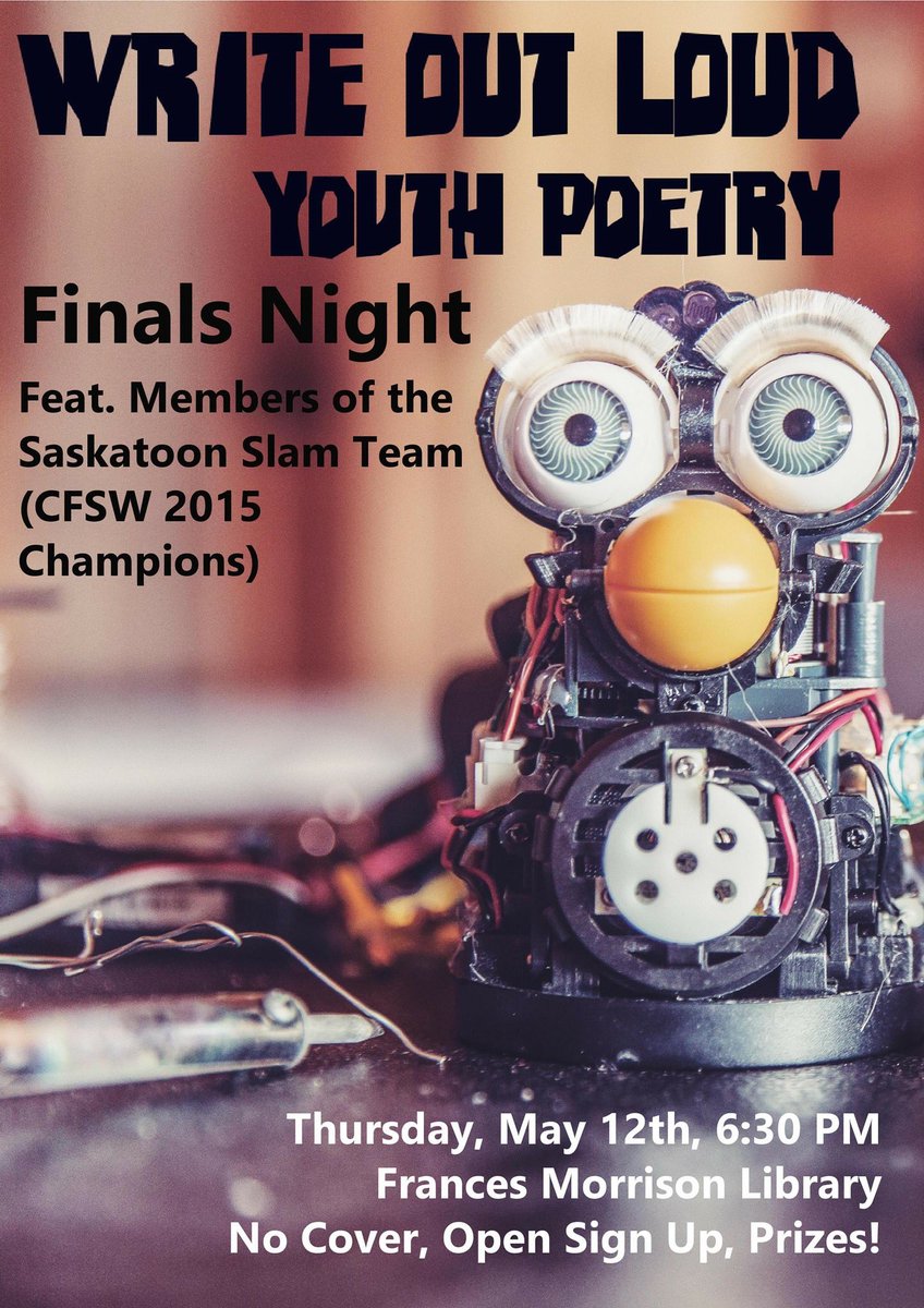 WriteOut Loud (@writeoutloud1) on Twitter photo See you on Thursday word lovers! <a href="/TiPSaskatoon/">Tonight It's Poetry</a> @stoonlibrary #wordlove #yxe #poetry #slampoetry #youth See you on Thursday word lovers! <a href="/TiPSaskatoon/">Tonight It's Poetry</a> @stoonlibrary #wordlove #yxe #poetry #slampoetry #youth