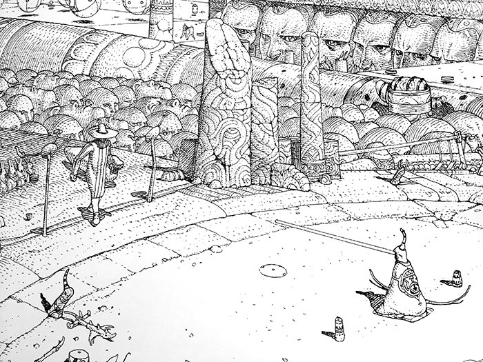 メビウスのペン画集「b砂漠の40日間」オススメ 下書き無しフリーハンド