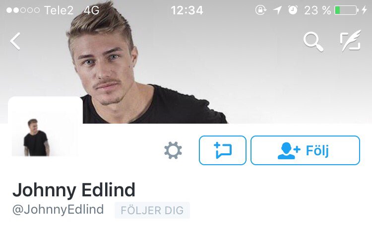 elsasvn's tweet photo. Att man nyss insåg att Johnny Edlind följer mig? #halvainne https://t.co/80FCqz4tMg