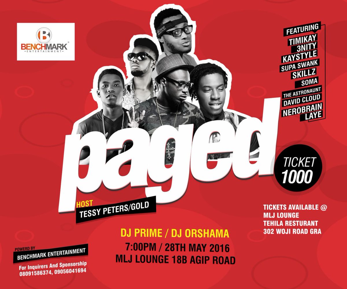 BenchmarkEnt's tweet photo. GET YOUR TICKETS, ANTICIPATE AND GET #PAGED BY SOME OF PHCITY'S MOST CREATIVE ARTISTS,  ANTICIPATE #PAGED# https://t.co/ZOLSKG5ysF