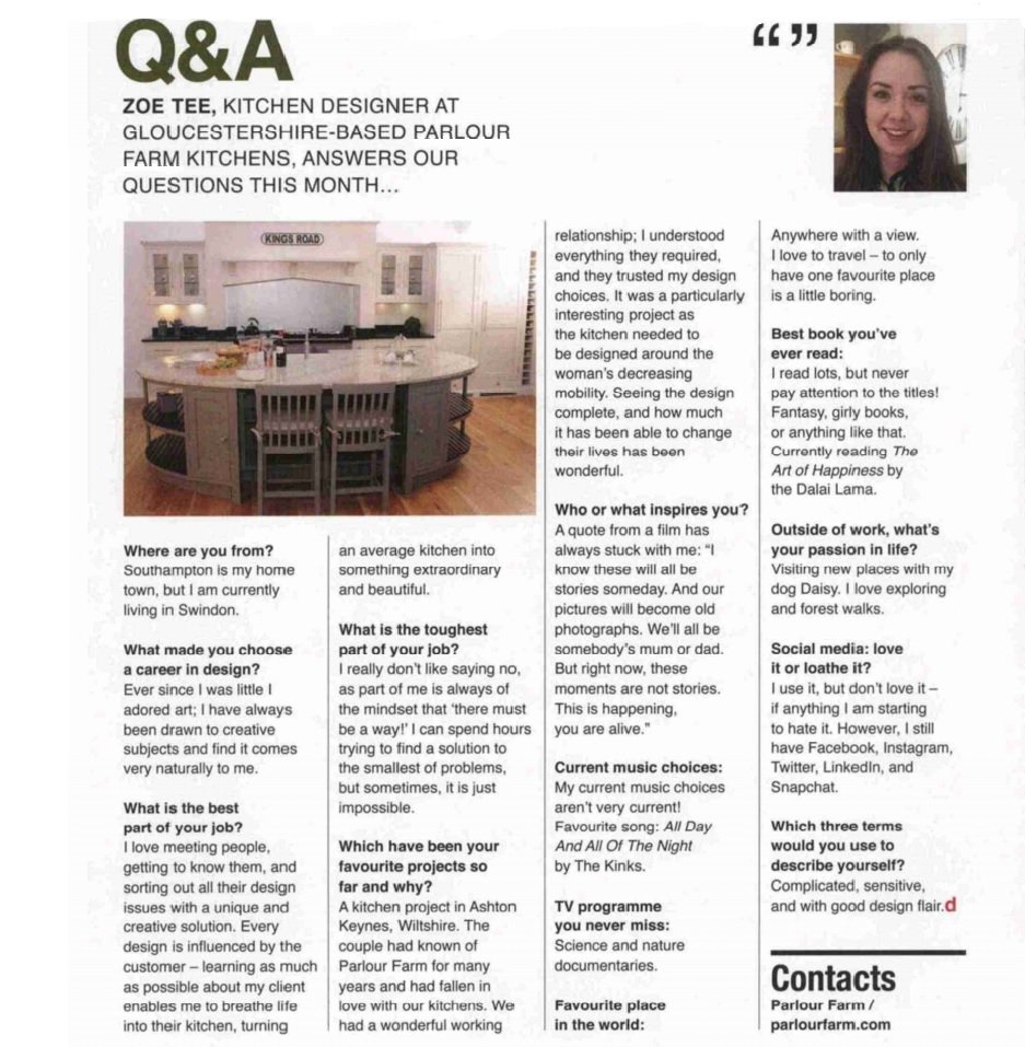 Our designer Zoe Tee answers @DesignerKBMag questions of the month! Grab May's edition now!
