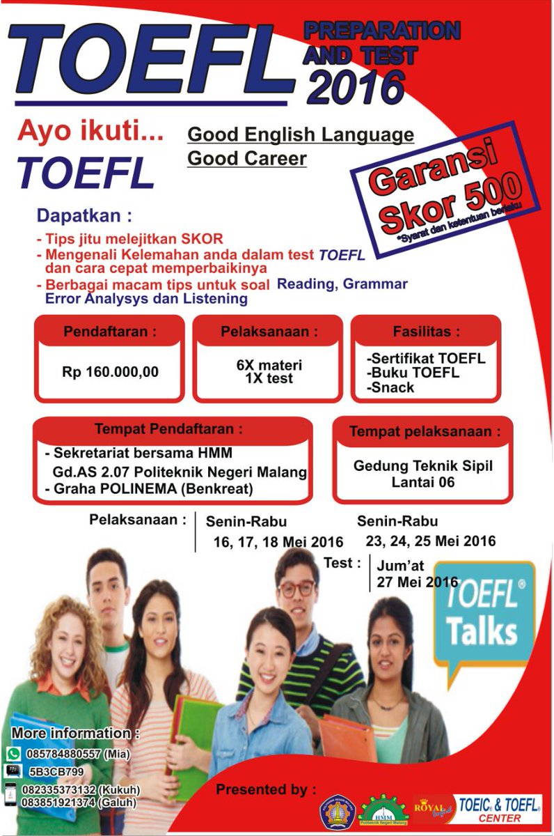 Cp: Mia 085784880557 (WA)
Selengkapnya
hmmpolinema.wordpress.com
Fb: Himpunan Mahasiswa Mesin Politeknik Negeri Malang