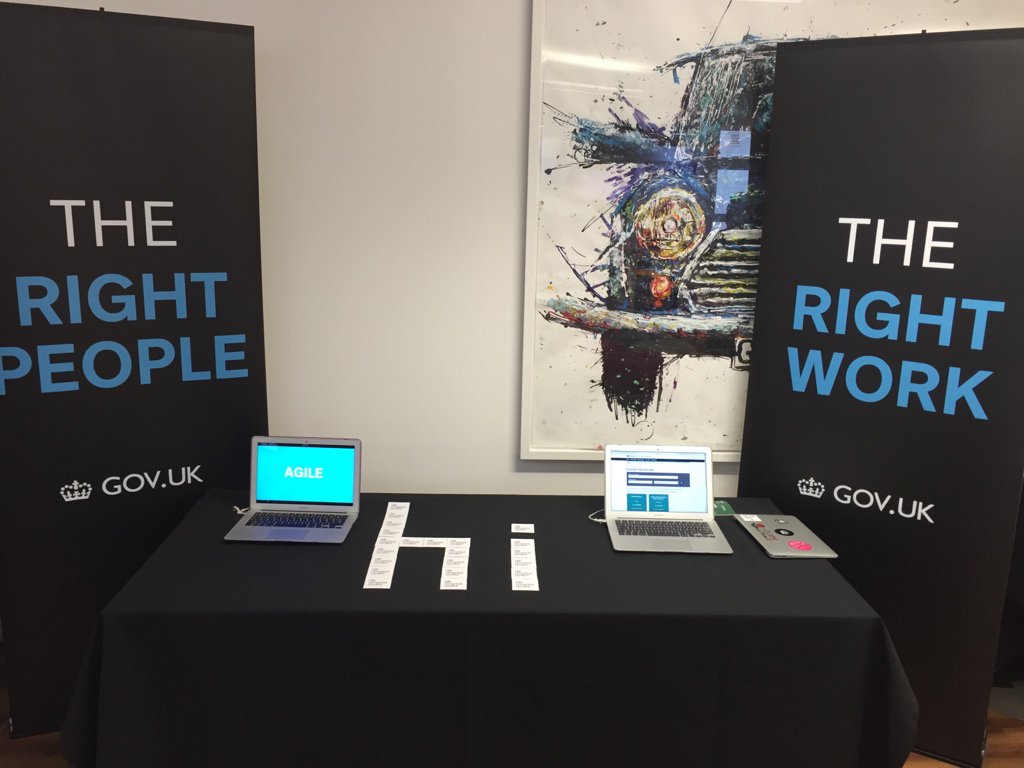 mrcthompson's tweet photo. Our #digitaldwp stand all set up and ready for #AgileManc https://t.co/aIv0IqR5Jq