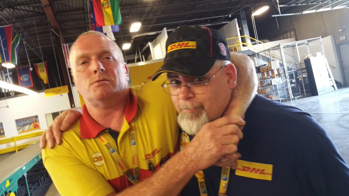 ORosyOGrady's tweet photo. Kevin Battaglia and Travis Rodgers in Oklahoma City #dhlworeitbest #dhl-okc #drivenforce https://t.co/vFlyhGqg0s