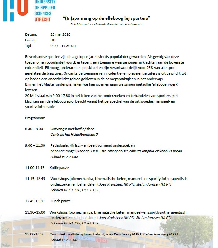 #HU #Elleboog #symposium ism #Amphia ziekenhuis: topclinici, toponderwijs, specialisme &amp; verdieping, a must-have!