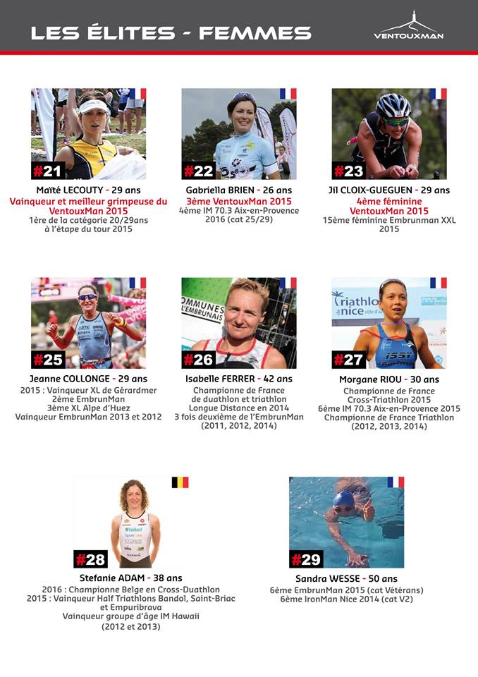 VentouxMan's tweet photo. Voici le plateau féminin du 2e VentouxMan ! #Riou #Ferrer @StefanieAdam3 #Collonge #Lecouty #Wesse #Elite #capromet https://t.co/rPgNDAab2U