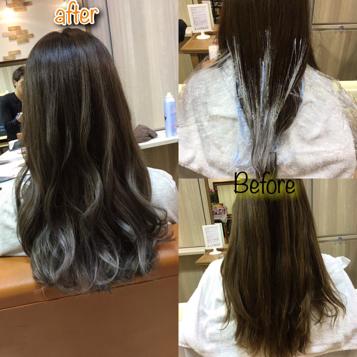 西村 武士 No Twitter そろそろ夏カラー バレイヤージュで他の子よりオシャレに 暗めのグレージュにすると 抜けた時もクオリティの高いベージュに なりますよ バレイヤージュ グラデーションカラー グレージュ アッシュグレー