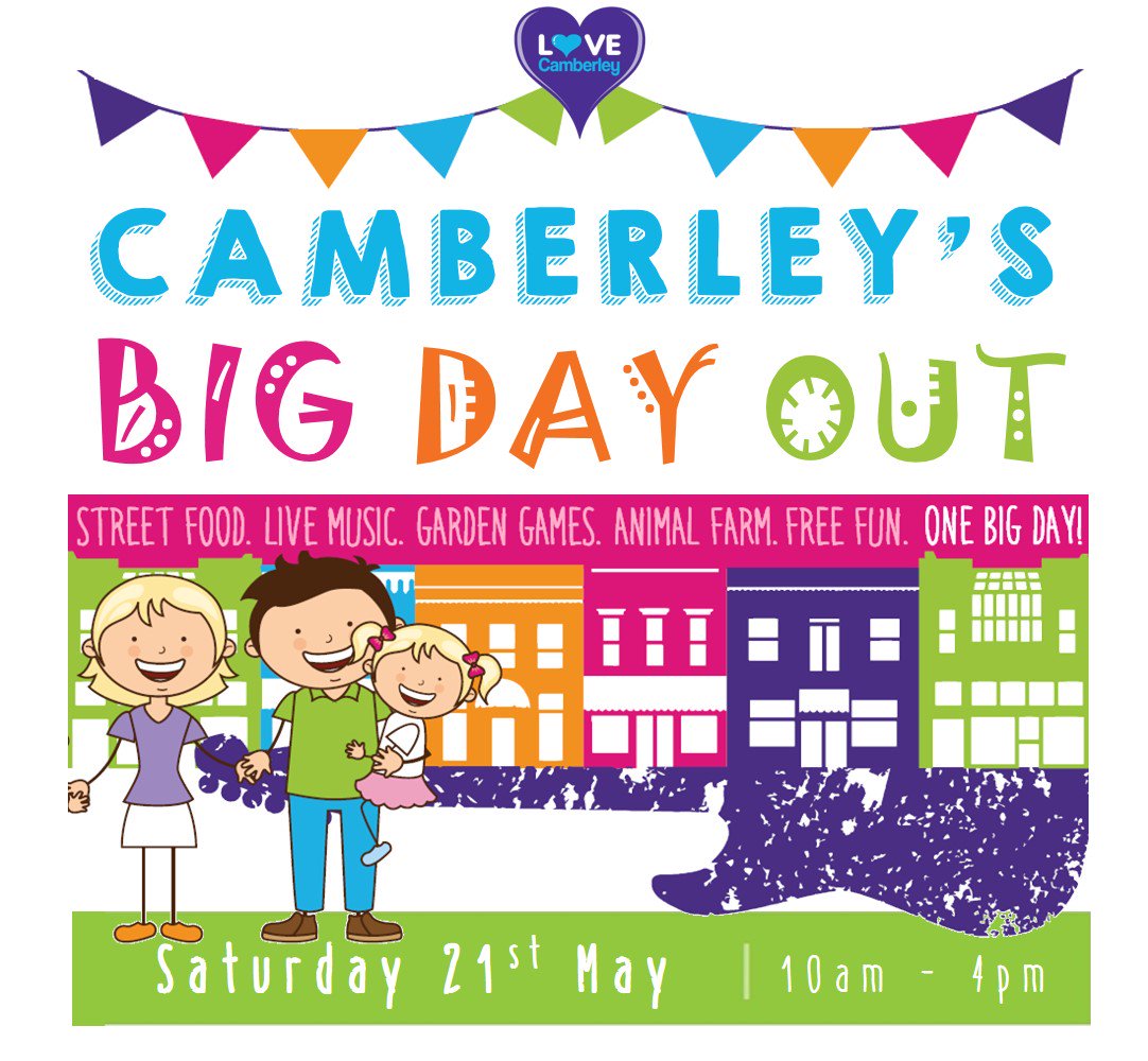 LoveCamberley's tweet image. Camberley's Big Day Out is less than a month away! Live music, fresh food, street acts &amp;amp; more instore #LoveCamberley