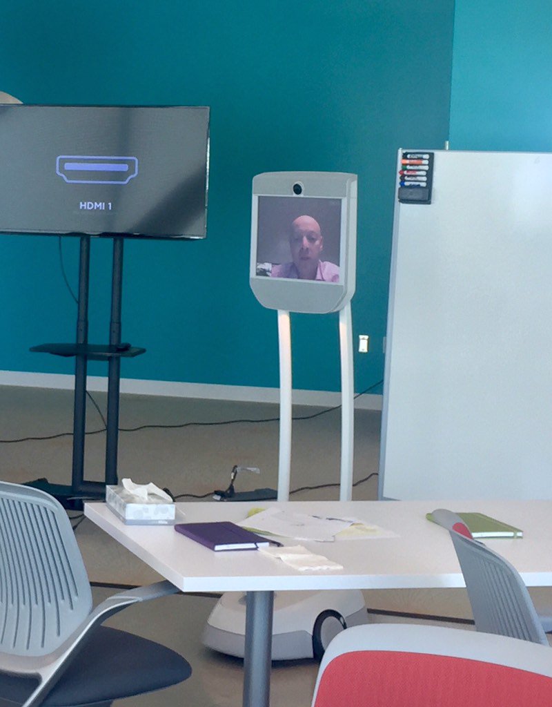 maxfurmanov's tweet photo. Having a cool "out of body experience" presenting #virtually with #accenture liquid studio robot! https://t.co/Y60lDjmg21
