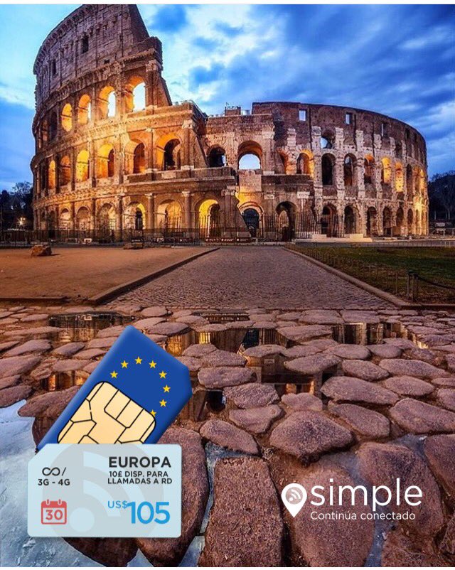 simplerdco's tweet photo. Visita el Coliseo en Roma y continúa conectado #SimpleRD https://t.co/Mh97rcaZ3T