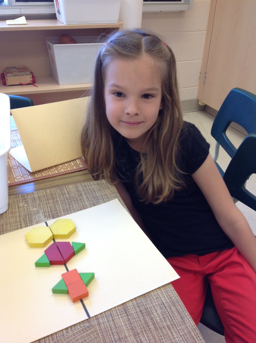 fdk102stcofa's tweet photo. The children were exploring symmetry by using shapes to create a picture! https://t.co/nJjJCSMqxJ