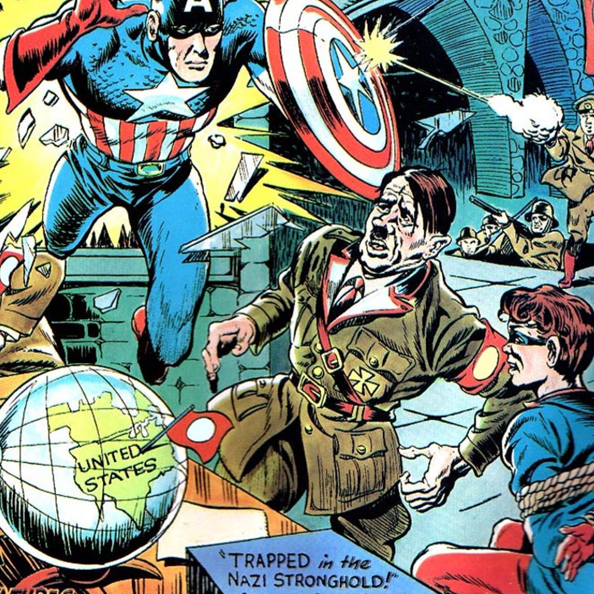 Marvel's tweet image. Find out how #CaptainAmerica got his iconic round shield! bit.ly/23HE22R