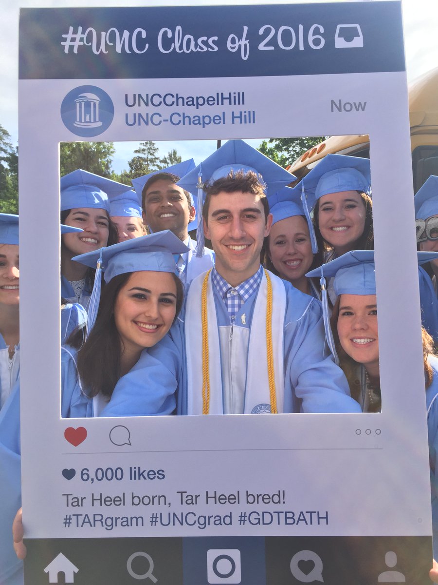 UNC's tweet photo. #UNC16, our Commencement photo booth pictures are up! See if your pic is in our 📷  album: https://t.co/D0q1qSWj2y https://t.co/ye6Vdy94u1
